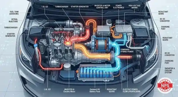 Hybrid Automobile Powertrain Schematic